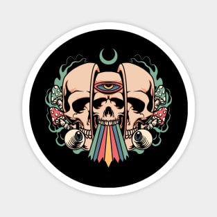 trippy skulls Magnet